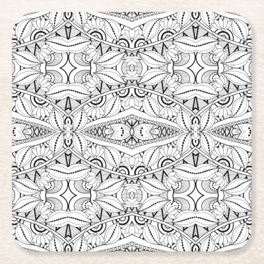 Dessous-de-verre Carré En Papier Conception tribale inspirée (Devant)