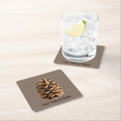 Dessous-de-verre Carré En Papier Cône de pin (En situation)