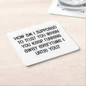 Dessous-de-verre Carré En Papier Confiance (Incliné)