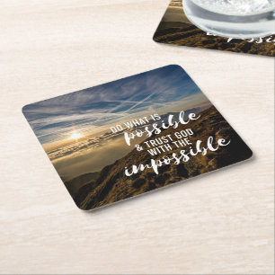 Dessous-de-verre Carré En Papier Confiance Dieu Inspirer chrétien
