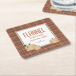 Dessous-de-verre Carré En Papier Confortable Flannel et amis Dîner d'action<br><div class="desc">Ajoutez ces dessous de verre de papier pour le dîner Friendsgiving à votre fête de dinde d'automne cette année. Le design est composé d'une confortable bordure motif de flanelle couleur automne,  agrémentée de citrouilles d'automne.</div>