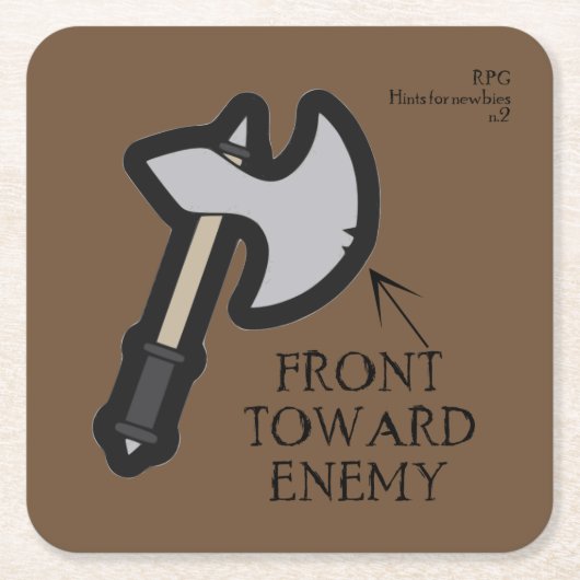 Dessous-de-verre Carré En Papier Conseil RPG (Devant)