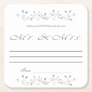 Dessous-de-verre Carré En Papier Conseils et bonnes volontés, Silver Parties scinti