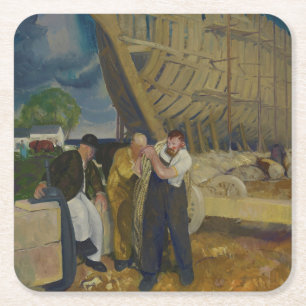Dessous-de-verre Carré En Papier Constructeurs de navires - La corde - George Bello