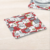 Dessous-de-verre Carré En Papier Contrôle d'outils de cuisine (Incliné)