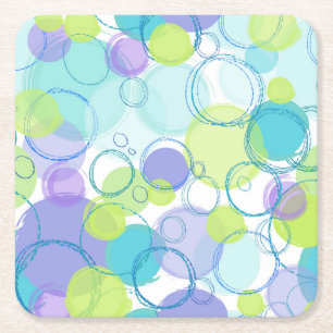 Dessous-de-verre Carré En Papier Cool mains dessinées Pastel Cercles et bulles