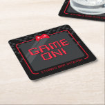 Dessous-de-verre Carré En Papier COOL MODERNE GAMER contrôleur fun noir rouge<br><div class="desc">par kat massard >>> WWW.SIMPLYSWEETPAPERIE.COM <<<</div>
