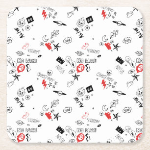 Dessous-de-verre Carré En Papier Cool Retro Punk Rock motif