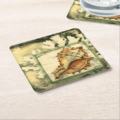 Dessous-de-verre Carré En Papier Coque conique Silhouette (Incliné)