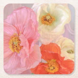 Dessous-de-verre Carré En Papier Coquelicots