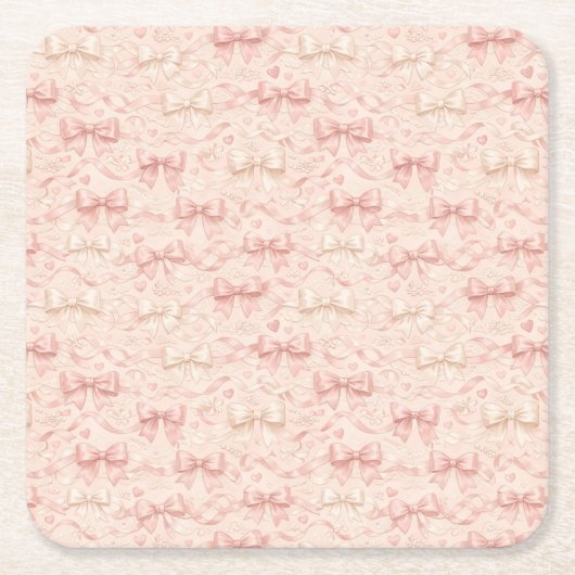 Dessous-de-verre Carré En Papier Coquette Bow Pattern (Devant)