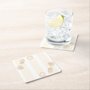 Dessous-de-verre Carré En Papier Coquillages et cloches de mariage Baby Shower