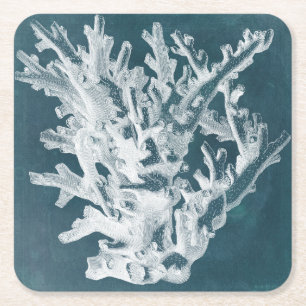 Dessous-de-verre Carré En Papier Corail azur I