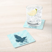 Dessous-de-verre Carré En Papier Corbeau bleu dansant (En situation)