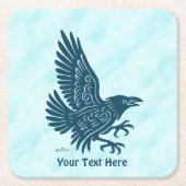 Dessous-de-verre Carré En Papier Corbeau bleu dansant (Devant)