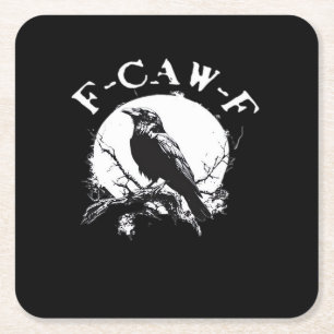 Dessous-de-verre Carré En Papier Corbeau F-Caw-F Oiseau Drôle Esthétique Décontract