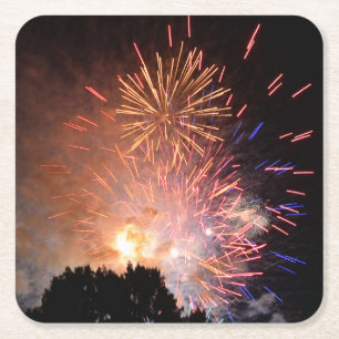 Dessous-de-verre Carré En Papier Corbeille en papier pour feux d'artifice