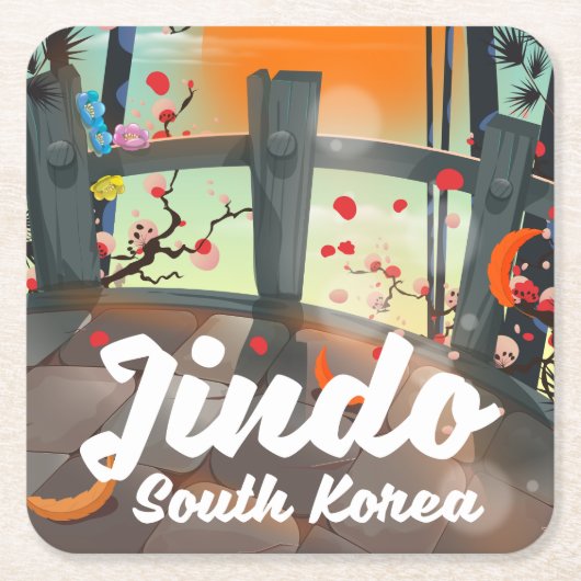 Dessous-de-verre Carré En Papier Corée du Sud du Jindo (Devant)
