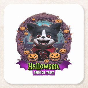 Dessous-de-verre Carré En Papier Costume d'Halloween Chiot