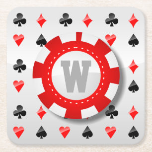 Dessous-de-verre Carré En Papier Costumes de cartes de jeu