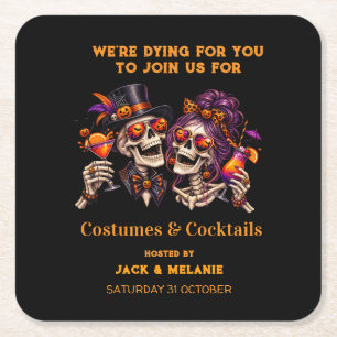 Dessous-de-verre Carré En Papier Costumes et Cocktails Soirée Adulte Halloween