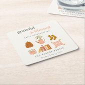 Dessous-de-verre Carré En Papier Cosy Scandi Automne Essentiel Blush Thanksgiving (Incliné)