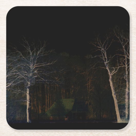 Dessous-de-verre Carré En Papier Côté foncé 4 coastercnm (Devant)