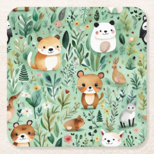 Dessous-de-verre Carré En Papier Cottage coeur fleuri campagne verdoyante décoratio