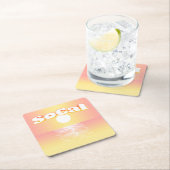 Dessous-de-verre Carré En Papier Coucher de soleil SoCal (En situation)