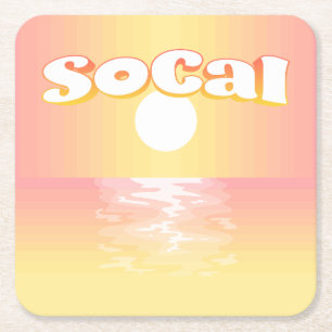 Dessous-de-verre Carré En Papier Coucher de soleil SoCal