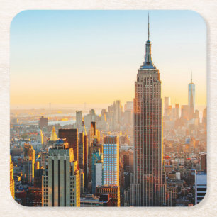 Dessous-de-verre Carré En Papier Coucher de soleil sur New York