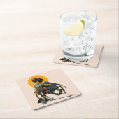 Dessous-de-verre Carré En Papier Coucher du soleil (En situation)