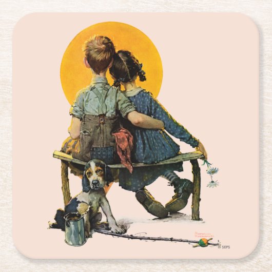 Dessous-de-verre Carré En Papier Coucher du soleil (Devant)