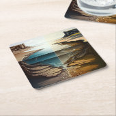 Dessous-de-verre Carré En Papier Couches Révélées (Incliné)