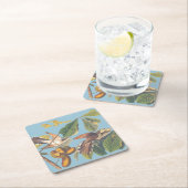 Dessous-de-verre Carré En Papier Coucou à bec jaune Audubon (En situation)