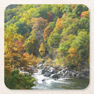 Dessous-de-verre Carré En Papier Couleurs d'automne au parc d'État d'Ohiopyle