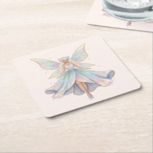 Dessous-de-verre Carré En Papier Couleurs pastel de l'ange magique fée