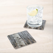 Dessous-de-verre Carré En Papier Country Rustic Carved (En situation)