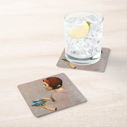 Dessous-de-verre Carré En Papier Coupe de Java (En situation)