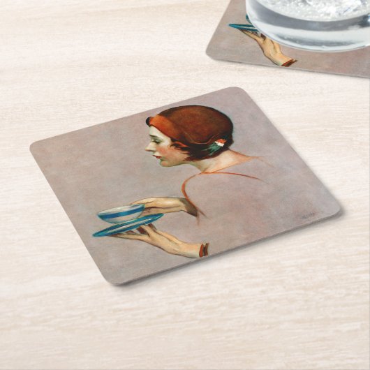 Dessous-de-verre Carré En Papier Coupe de Java (Incliné)