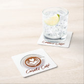 Dessous-de-verre Carré En Papier Coupe Latte Coffee (En situation)