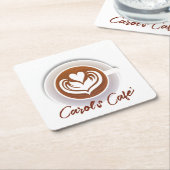 Dessous-de-verre Carré En Papier Coupe Latte Coffee (Incliné)