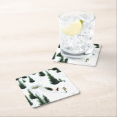 Dessous-de-verre Carré En Papier Couper l'arbre (En situation)