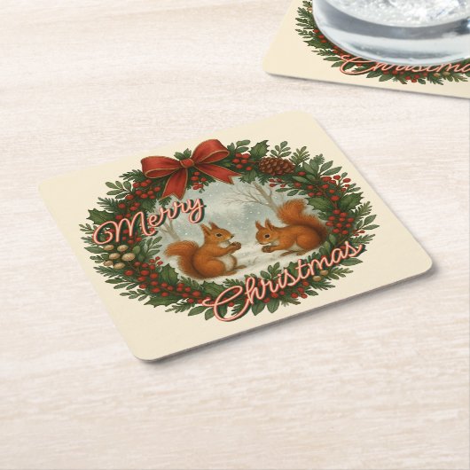 Dessous-de-verre Carré En Papier Couronne De Vacances Anglaise Rétro Avec De Mignon (Incliné)