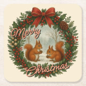 Dessous-de-verre Carré En Papier Couronne De Vacances Anglaise Rétro Avec De Mignon (Devant)