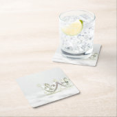 Dessous-de-verre Carré En Papier Couronne princesse d'argent (En situation)