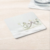 Dessous-de-verre Carré En Papier Couronne princesse d'argent (Incliné)