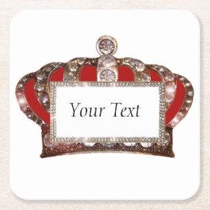 Dessous-de-verre Carré En Papier Couronne royale personnalisée