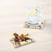 Dessous-de-verre Carré En Papier Course de harnais (En situation)