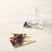 Dessous-de-verre Carré En Papier Course de pur sang (En situation)